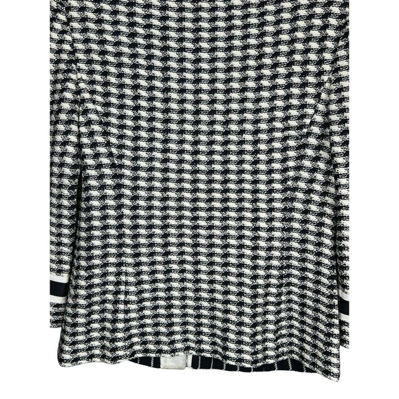 St. John Collection Houndstooth Knit Jacket Old Money Tweed Blazer Black White 2 - Picture 9 of 12